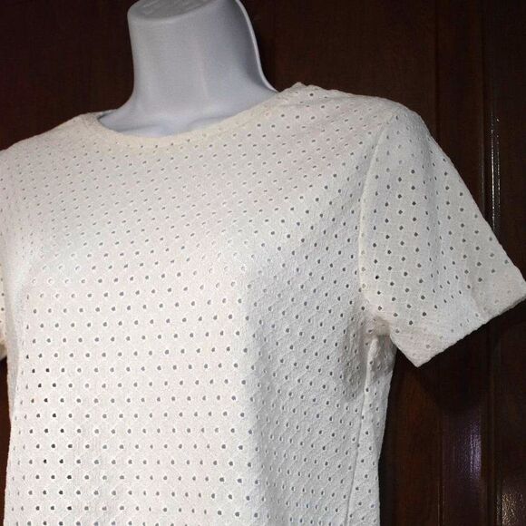 Zara White Short Sleeve Blouse Size Medium Minimalist Chic Summer Top - Picture 4 of 14
